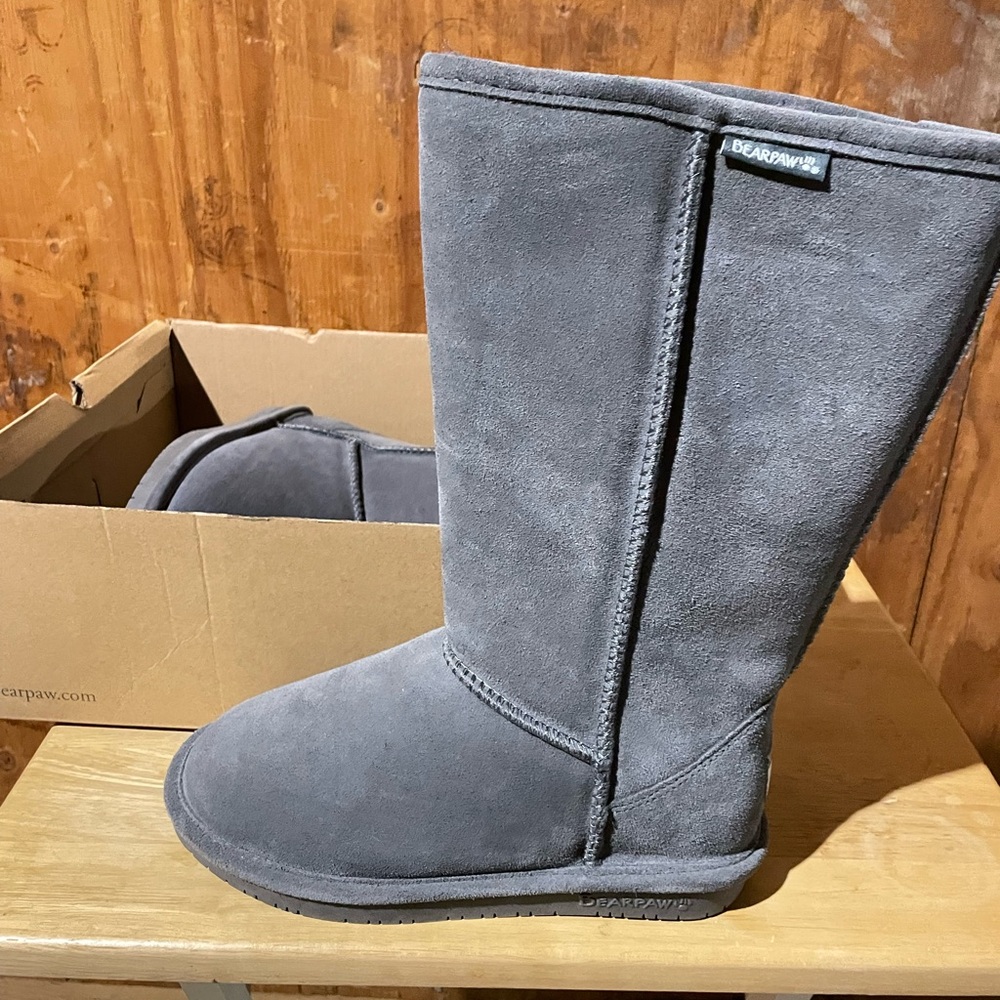 Bearpaw Gray Suede Boots